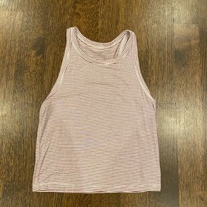 White and red striped halter tank top
